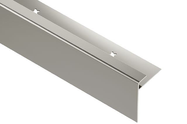 VINPRO-STEP-R Profilé de nez de marche pour revêtement de vinyle avec dévoilement allongé aluminium anodisé nickel brossé 3/16" (5 mm) x 8' 2-1/2"