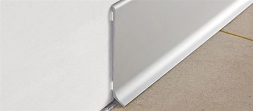 Wall Base Skirting 80 Anodized Aluminum Silver 3-5/32" (80 mm) x 3/8" x 6' 6-3/4"