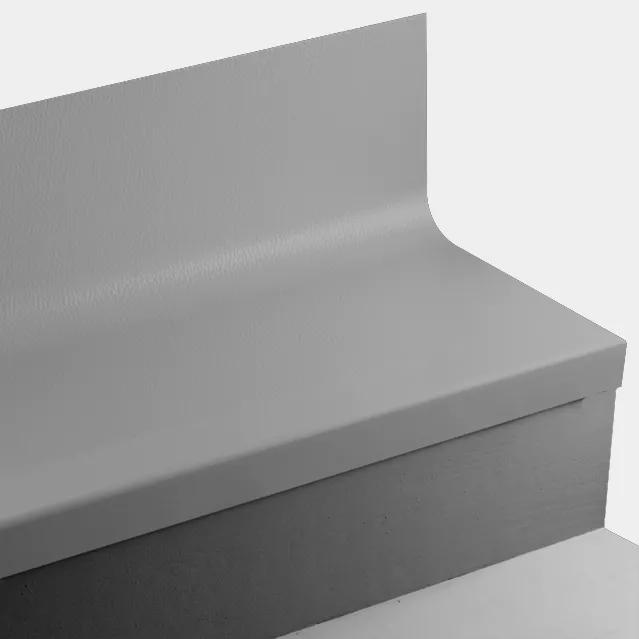 Angle Fit Rubber Stair Tread with Integrated Riser - HNTR VL4 SQ Hammered #VL4 Cool Metal - No Insert 96"