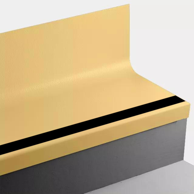 Angle Fit Rubber Stair Tread with Integrated Riser - VIHNTRSPS VG5 SQ Hammered #VG5 Ride the Duck - with 40 Black Rubber Insert 42"