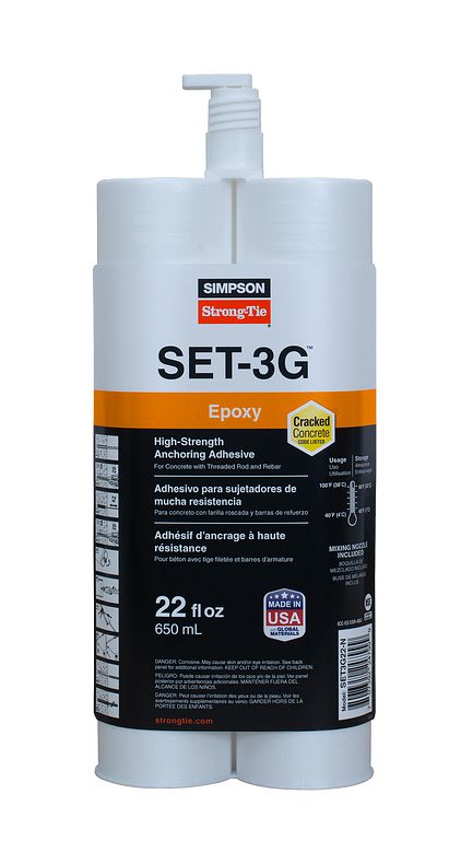Epoxy Anchoring Adhesive SET-3G with Nozzle and Extension 22 oz