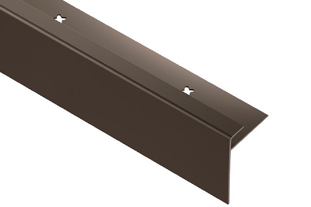 VINPRO-STEP-R Resilient Surface Stair-Nosing Profile with Elongated Reveal Anodized Aluminum Brushed Antique Bronze 1/4" (6 mm) x 8' 2-1/2"