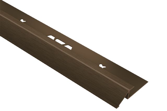 VINPRO-U Resilient Surface Reducer Profile Anodized Aluminum Brushed Antique Bronze 1/2" (12.5 mm) x 8' 2-1/2"