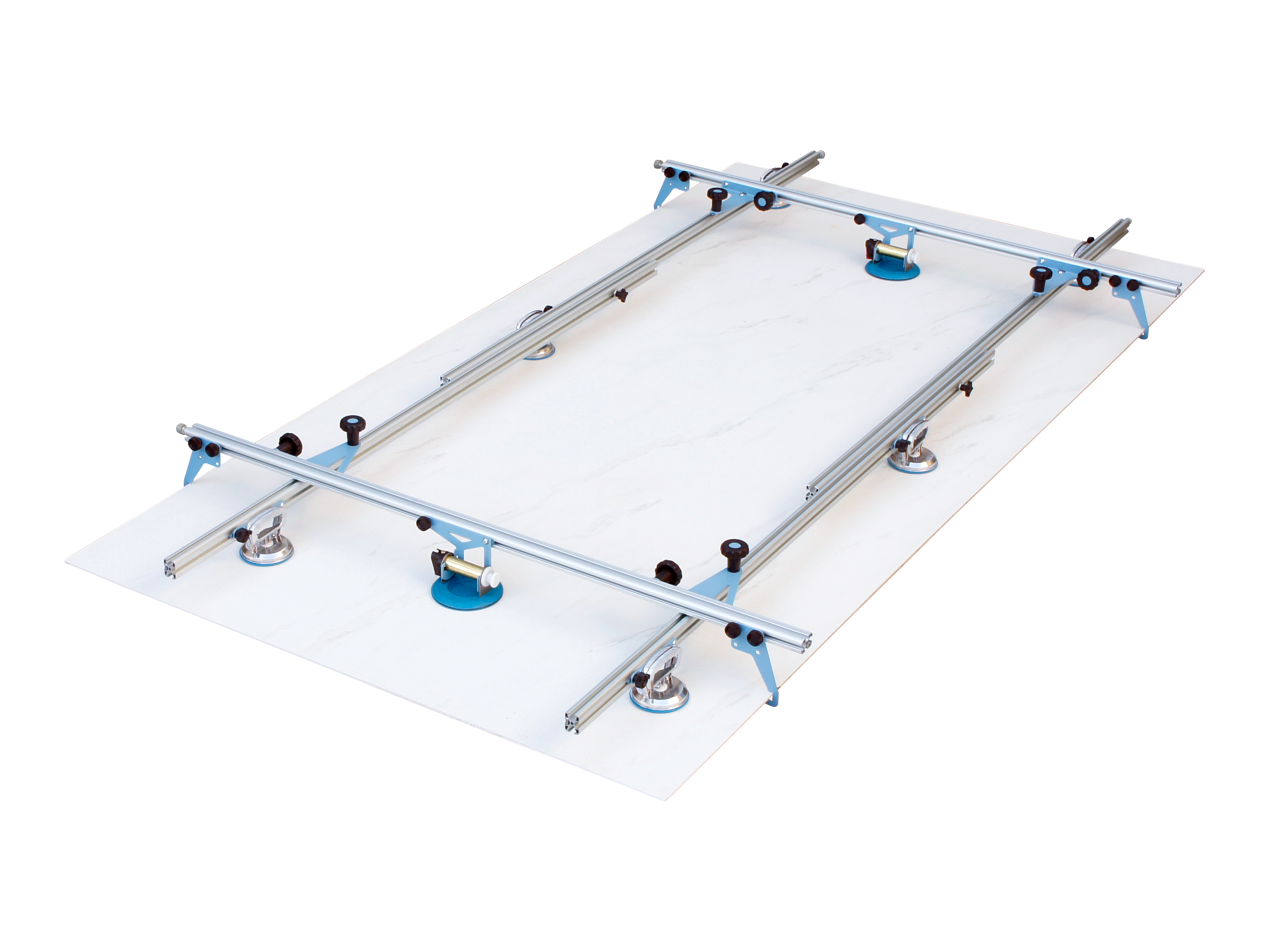 Large Tile Transport System Kera-Lift with 2 Pump Suction Cup/6 Manual Suction Cup/4 Safety Fall Brackets
