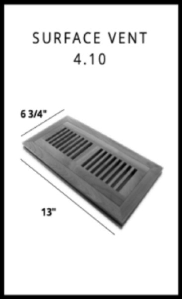 Hardwood Nouveau 6 Valencia Floor Vent 4" x 10"