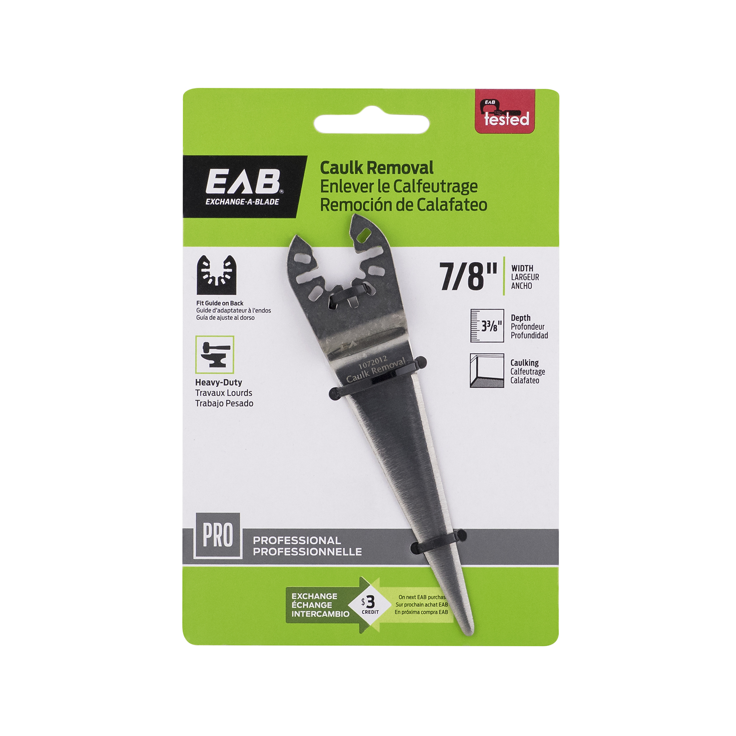 Lame professionnelle pour enlever le calfeutrage 7/8"