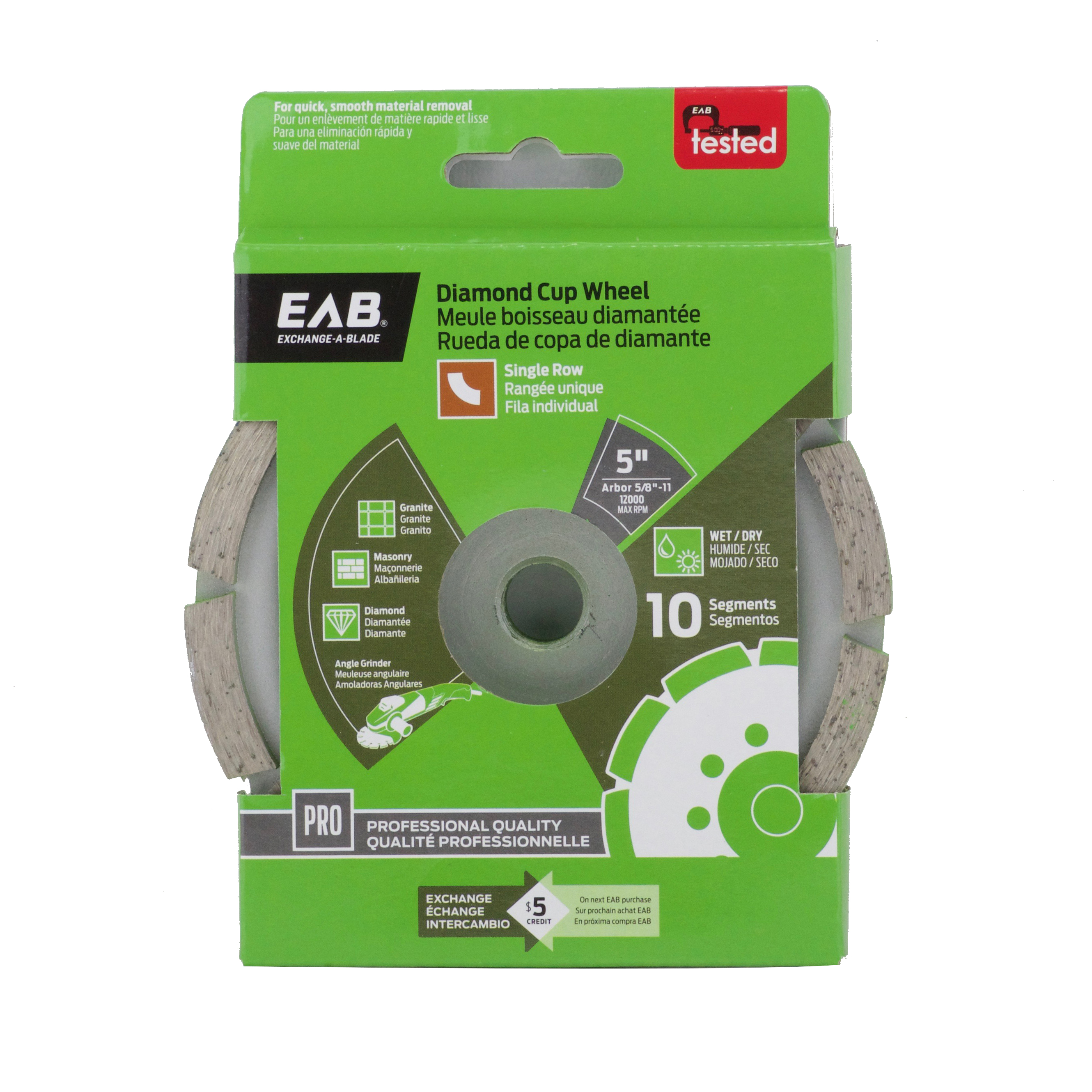 Professional Diamond Blade Specialty Cup Wheel Segmented Single Row Concrete 5"