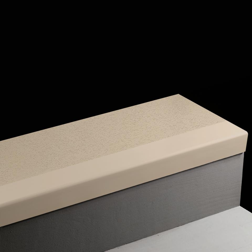 Angle Fit Rubber Stair Tread Rice Paper #49 Beige 36"