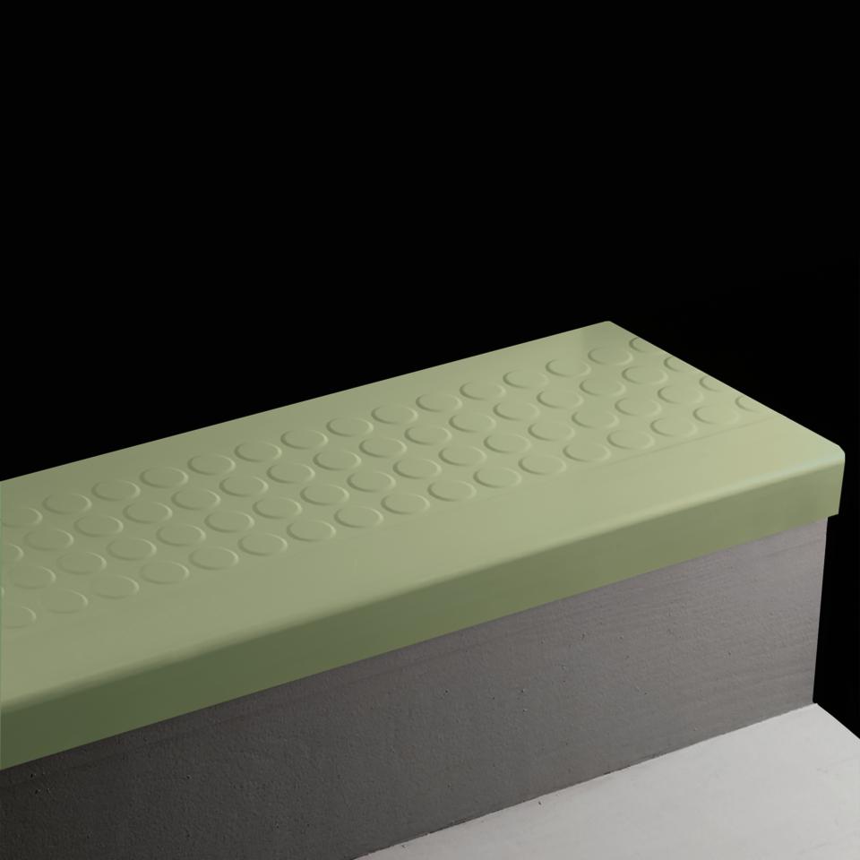 Angle Fit Rubber Stair Tread Raised Round #TH1 Glenhaven 42"