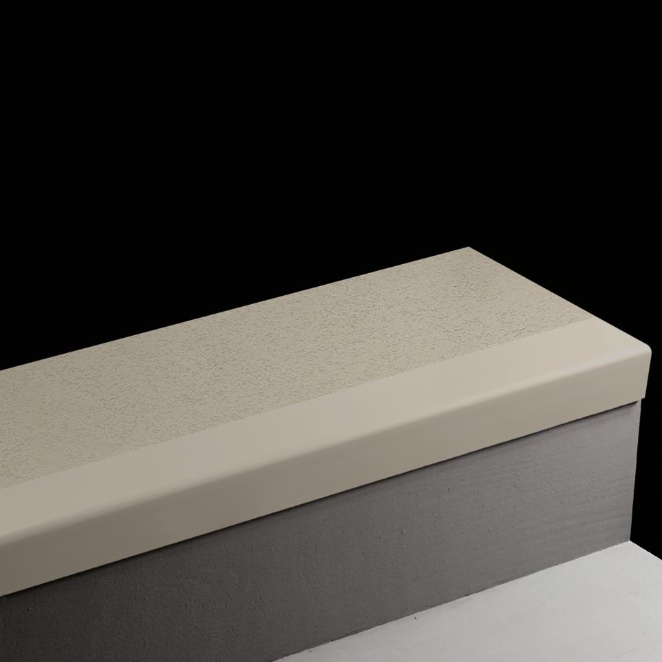 Angle Fit Rubber Stair Tread Rice Paper #32 Pebble with Grit tape 36"