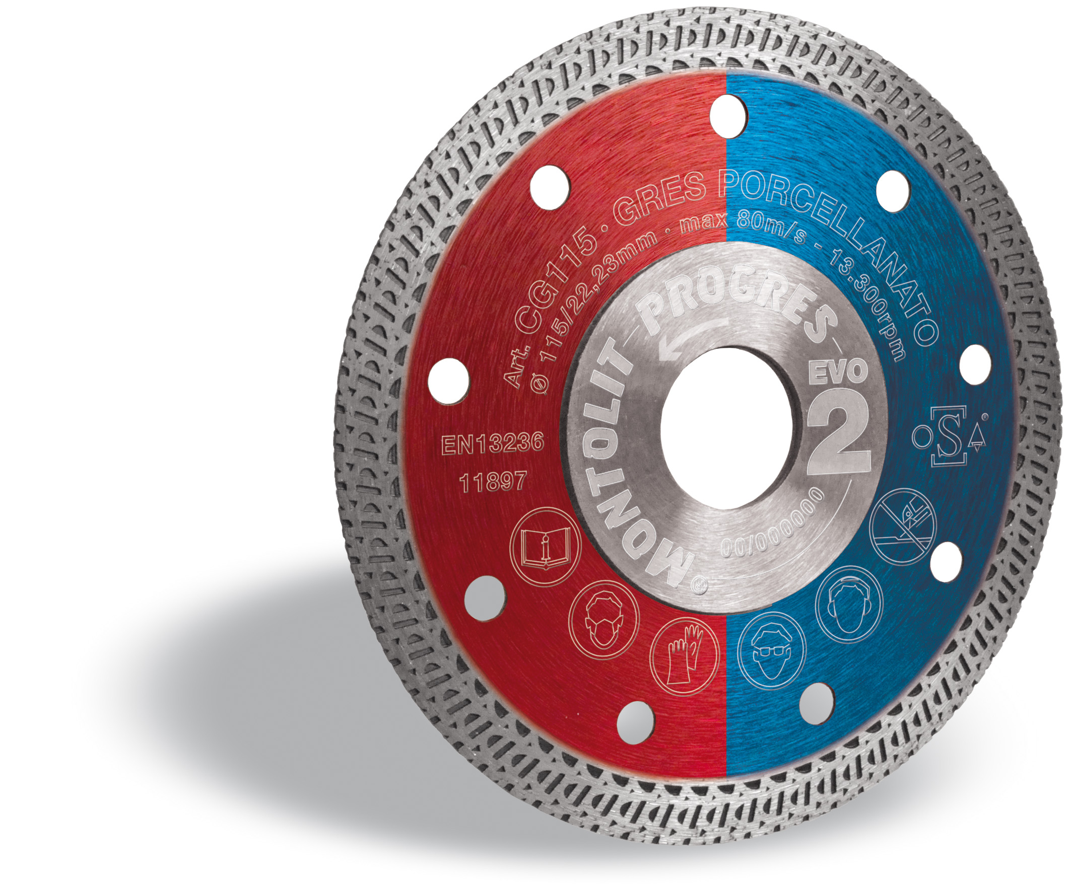 Lame diamantée Red Line pour coupe à l'eau et à sec 4 1/2"