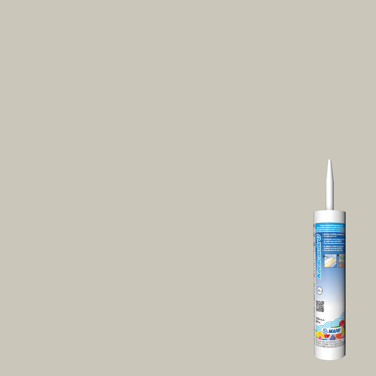 Keracaulk U Unsanded Siliconized Acrylic Caulk - #01 Alabaster - 311 mL