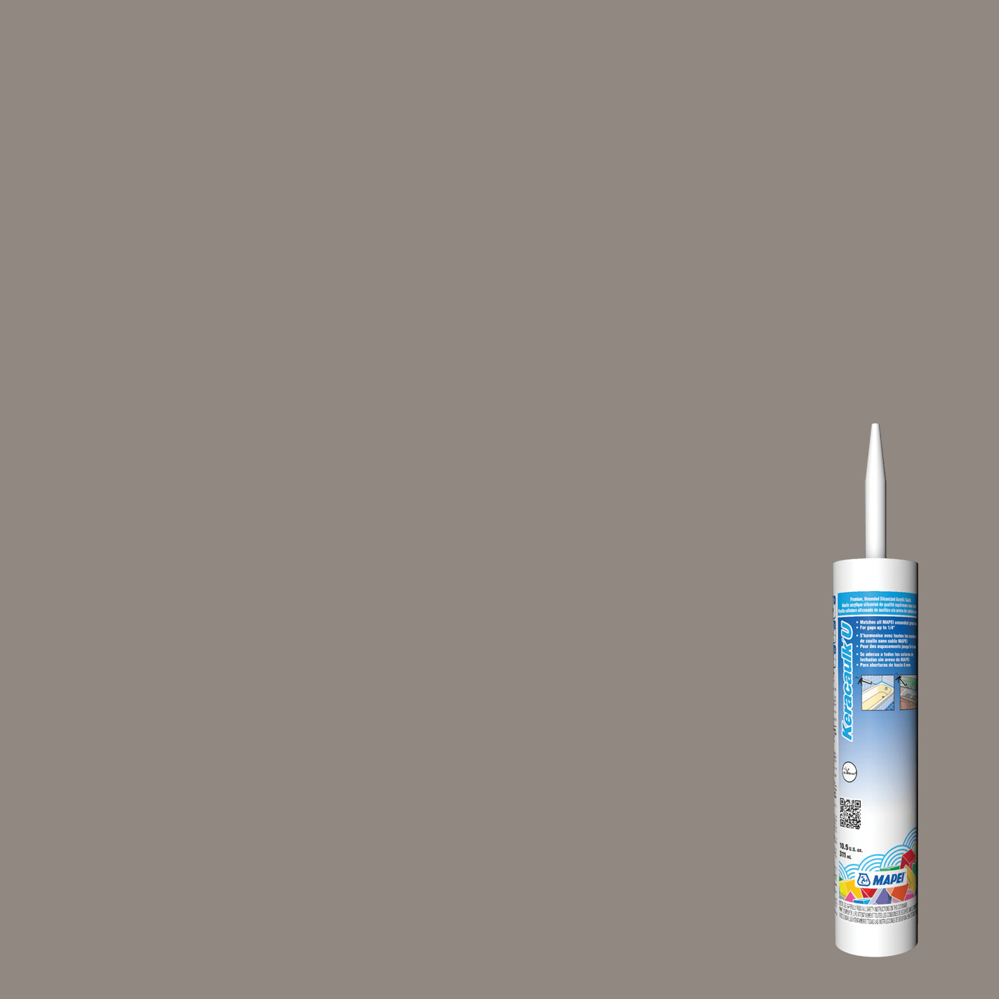 Keracaulk U Unsanded Siliconized Acrylic Caulk - #02 Pewter - 311 mL