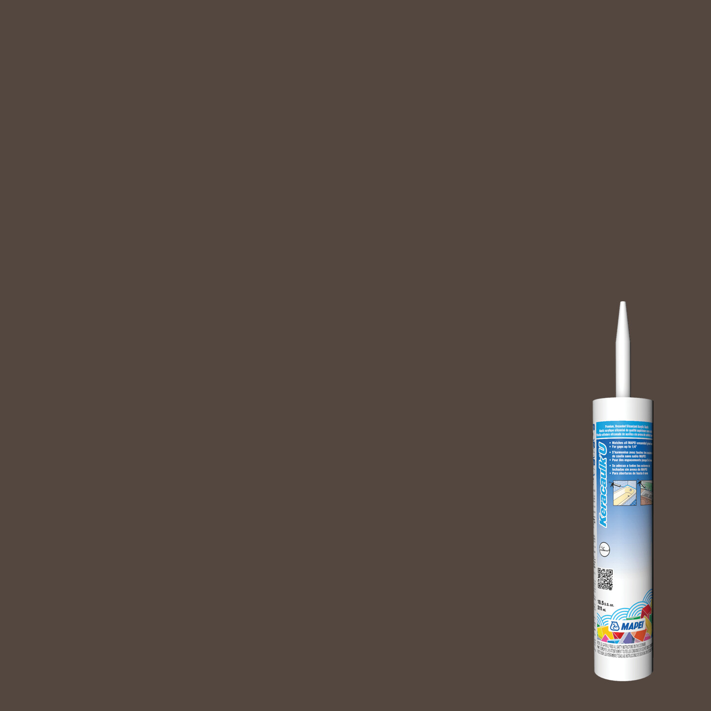 Keracaulk U Unsanded Siliconized Acrylic Caulk - #07 Chocolate - 311 mL