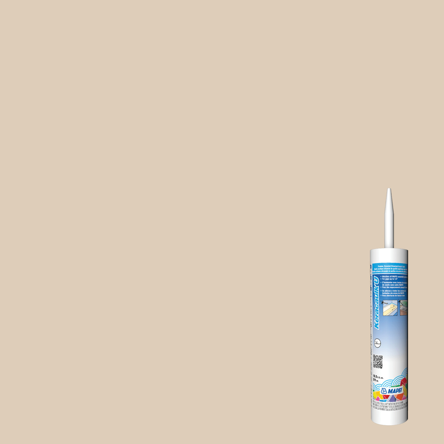 Keracaulk U Unsanded Siliconized Acrylic Caulk - #49 Light Almond - 311 mL