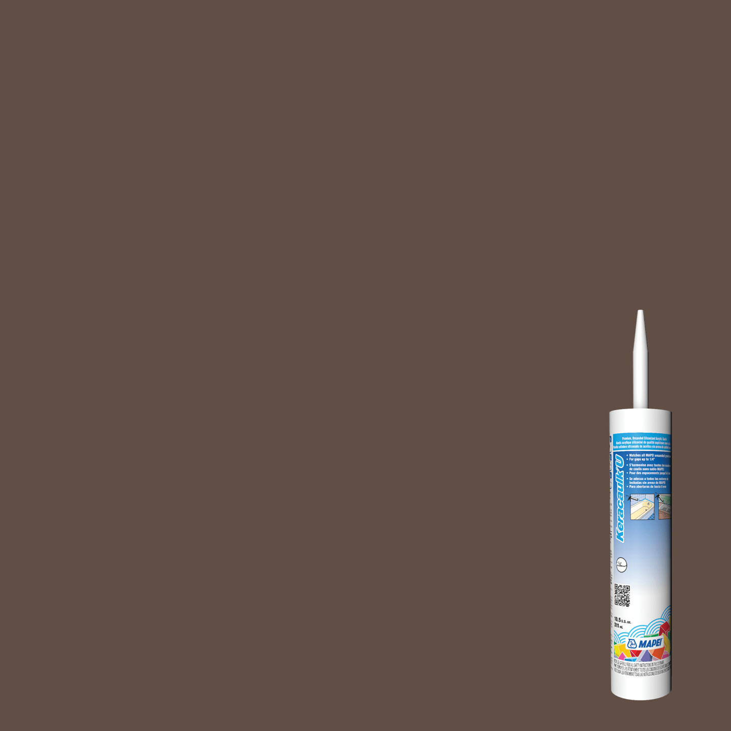Keracaulk U Unsanded Siliconized Acrylic Caulk - #79 Cocoa - 311 mL