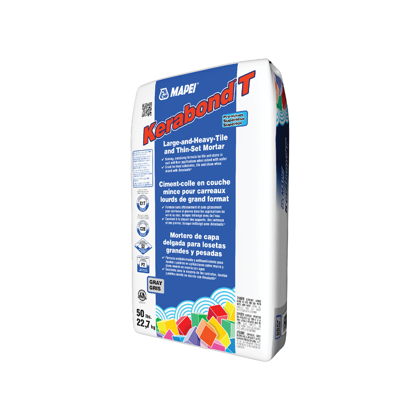 Kerabond T Premium Large & Heavy Tile ThinSet Mortar Grey 50 lb