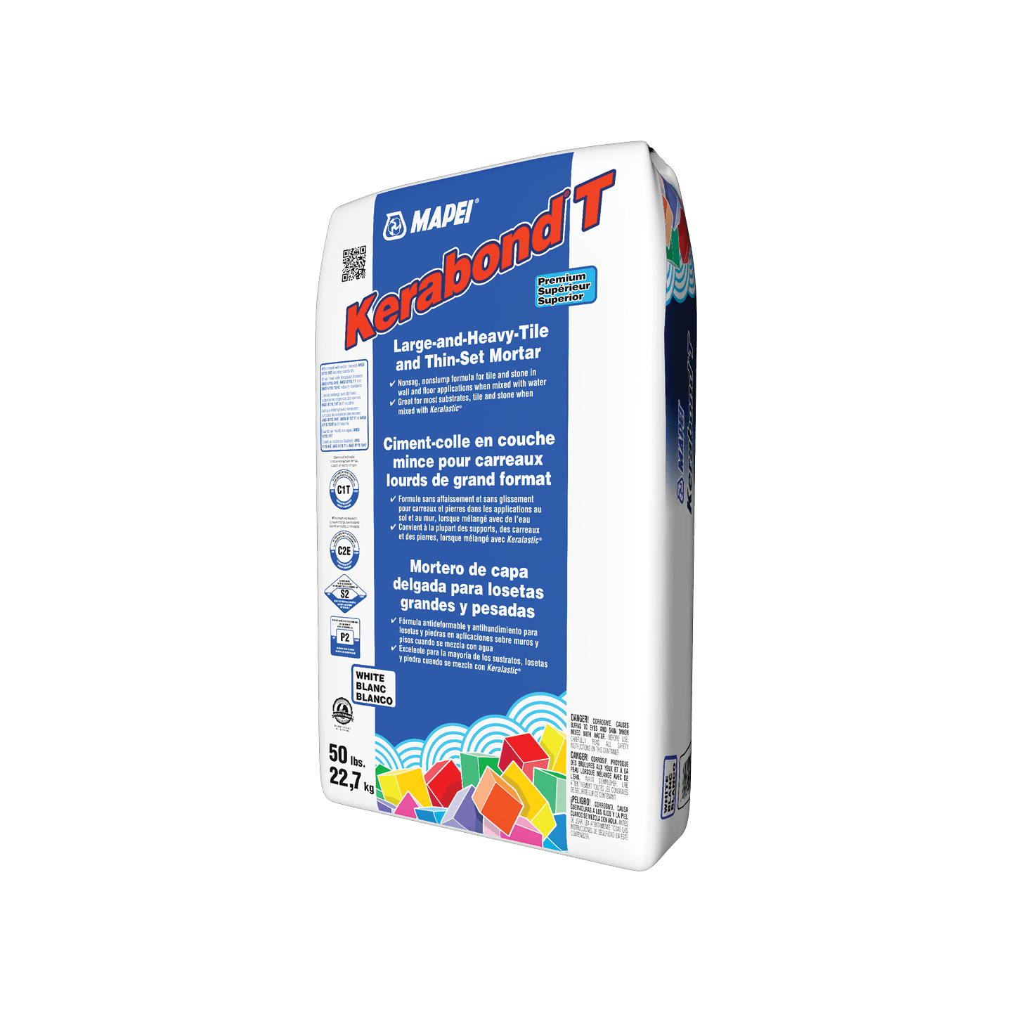Kerabond T Premium Large & Heavy Tile ThinSet Mortar White 50 lb