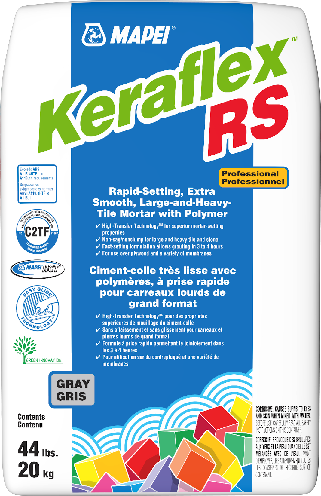 Keraflex RS Extra Smooth Large & Heavy Tile Mortar Grey 44 lb