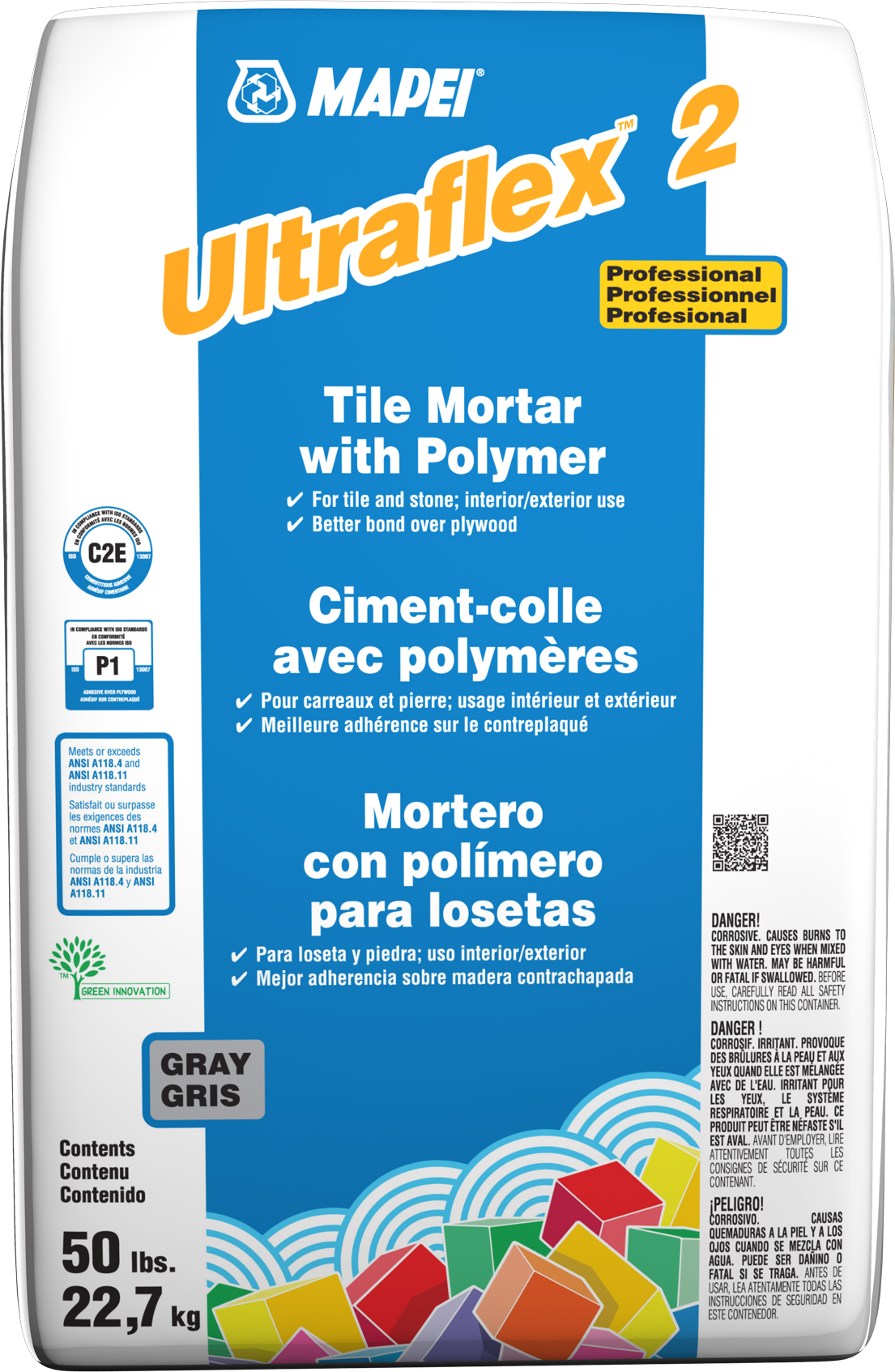 MAPEI UltraFlex 2 50-lb White Powder Thinset Mortar MAPEI UltraFlex 2 50-lb White Powder Thinset Mortar