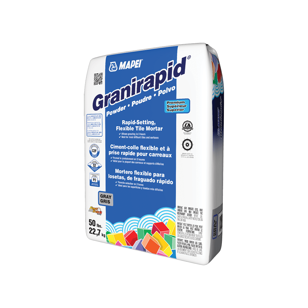 Granirapid Two-Component Flexible Tile Mortar, Powder, Gray - 46 lb