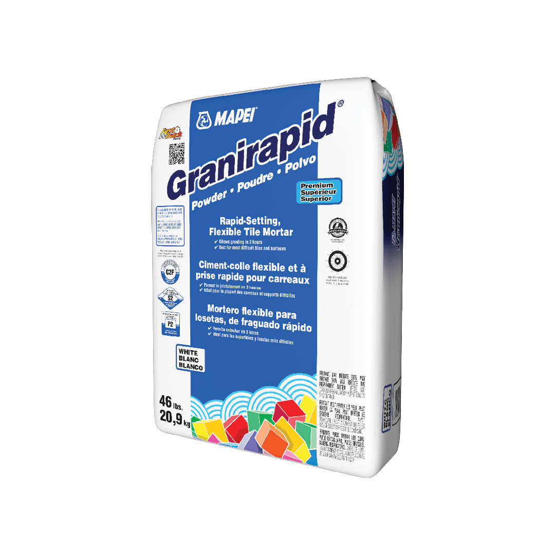Granirapid Two-Component Flexible Tile Mortar, Powder, White - 46 lb