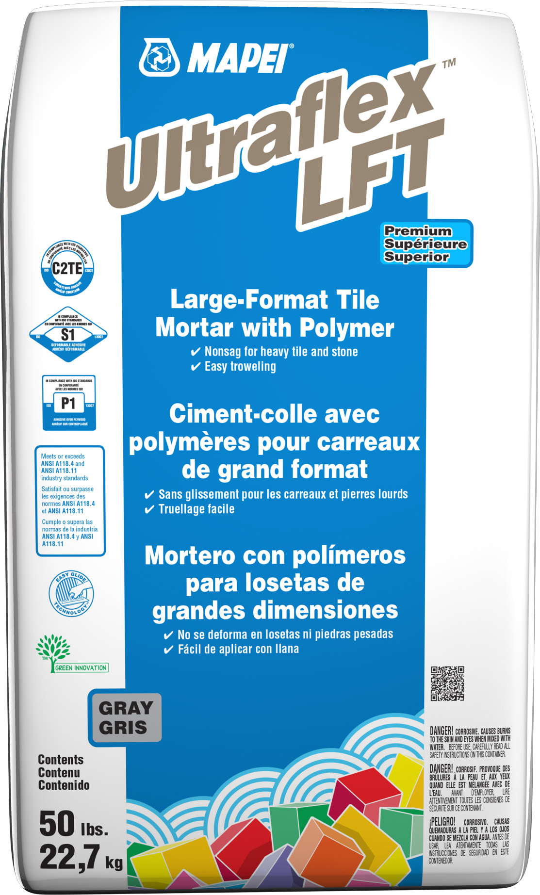 Ultraflex LFT Ciment-colle pour carreaux lourds de grand format, Gris - 50 lb
