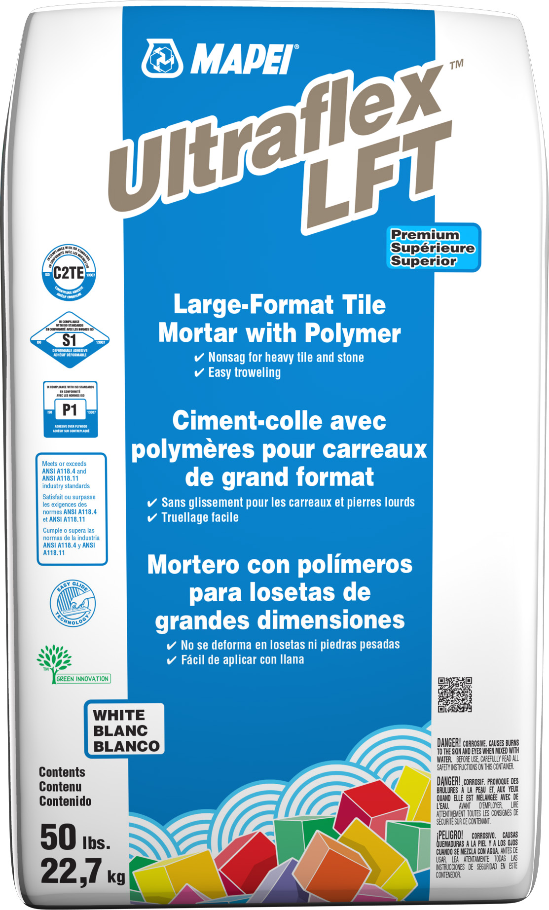 Ultraflex LFT Large & Heavy Tile Mortar, White - 50 lb