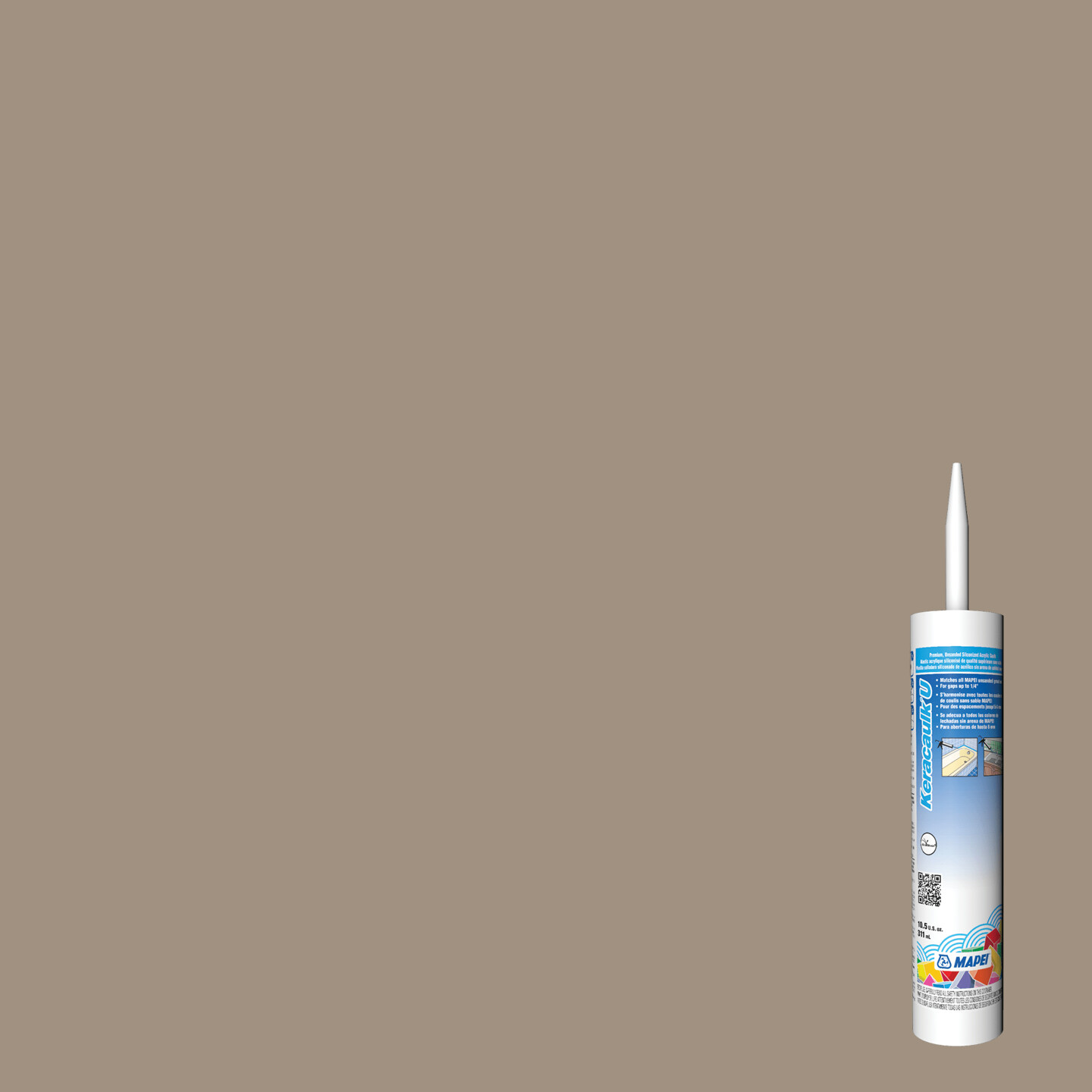 Keracaulk U Unsanded Siliconized Acrylic Caulk - #105 Driftwood - 311 mL