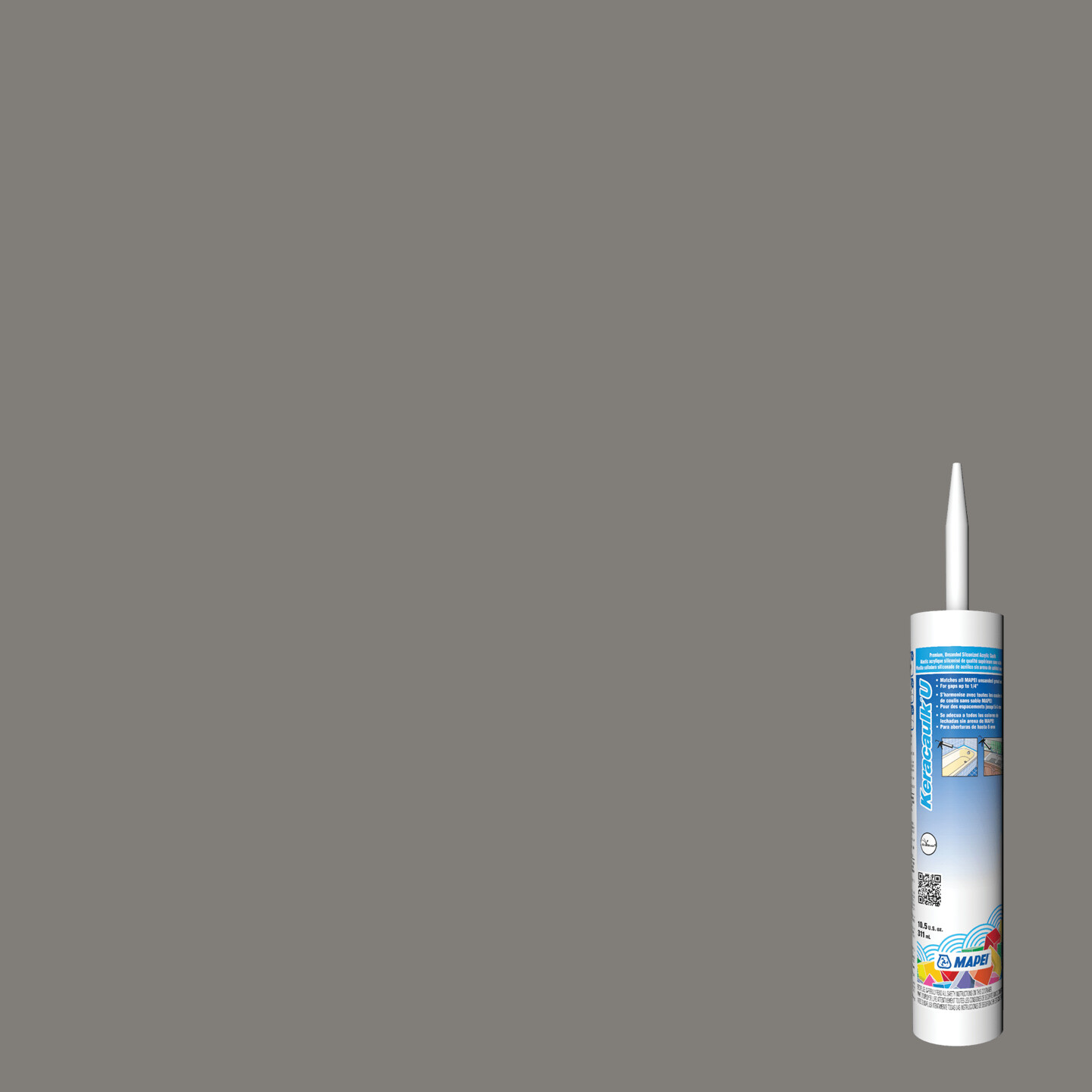 Keracaulk U Unsanded Siliconized Acrylic Caulk - #107 Iron - 311 mL